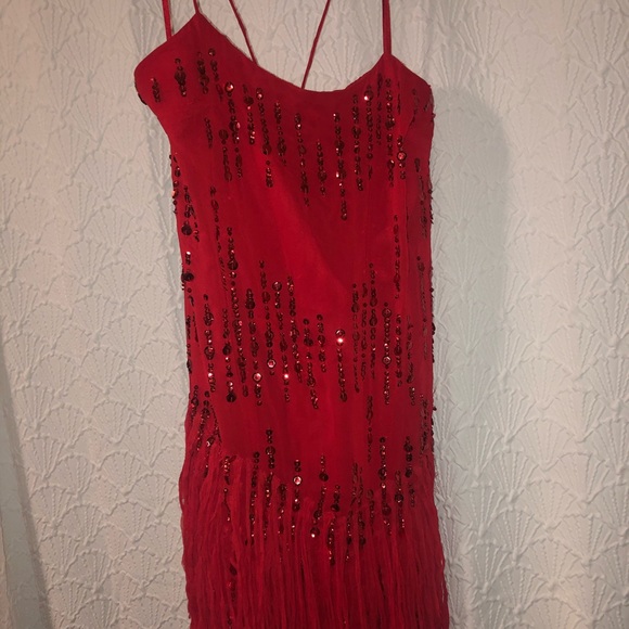 Free People Crystal Clear Mini Dress in Cherry Red - Picture 3 of 8